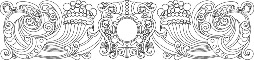 sketch vector illustration silhouette design ornament decoration background pattern Neoclassical Style Decor classic vintage  