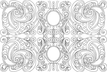 sketch vector illustration silhouette design ornament decoration background pattern Neoclassical Style Decor classic vintage 