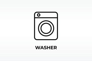 Washing Machine Vector, Icon Or Logo Sign Isolated Symbol Illustration