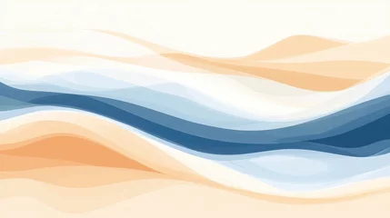 Fototapeten Abstract waves of sand and water in soft colors, creating a serene landscape effect © Cybermouse