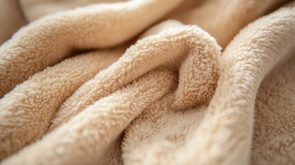 A detailed close-up of a blanket showcasing a prominent knot, emphasizing texture and craftsmanship in fabric design.