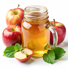 A refreshing mason jar filled with golden apple juice