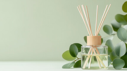 Aromatherapy diffuser home interior product photography minimalist environment close-up view relaxation concept