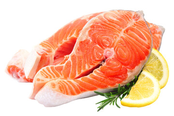 Fresh salmon steak isolated