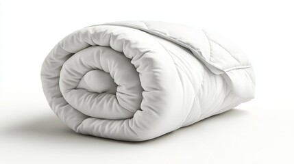 Rolled Duvet Isolated on White Background
