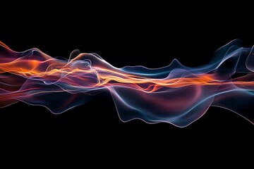Obraz premium Abstract colorful wave flowing on black background