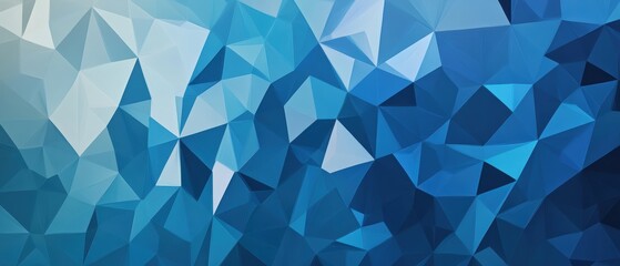 Obraz premium Blue abstract geometric background, polygonal design, textured pattern for modern graphics, digital art, website wallpaper, artistic backdrop, creative visuals.
