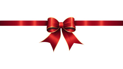 red horizontal ribbon and bow, for gift. overlay template isolated Transparent background, creative design decoration, Regular and round bows, PNG format