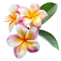 Detailed Picture of a Photo Plumeria, Isolated on a White Background
