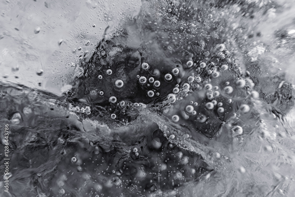Poster close up macro shot of ice surface - texture for computer graphics, texturing, compositing or as a b
