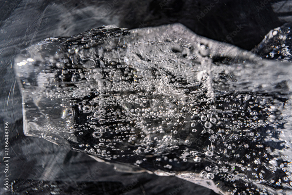 Poster close up macro shot of an ice shard - texture for computer graphics, texturing, compositing or as a 