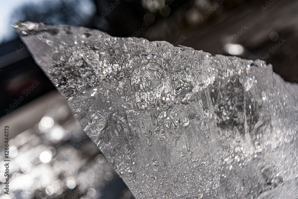 Poster close up macro shot of an ice shard - texture for computer graphics, texturing, compositing or as a 