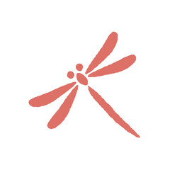 和風のトンボのシルエットｰ朱色 © Chibiko