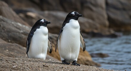 Fototapeta premium penguin on the rocks