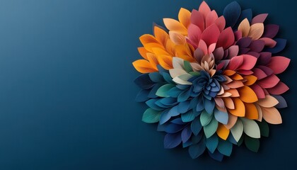 Celebrate Black History Month with a stunning paper-cut abstract composition This vibrant rainbow circle, formed from the iconic Black History Month colors, leaps from a dark background, creating a