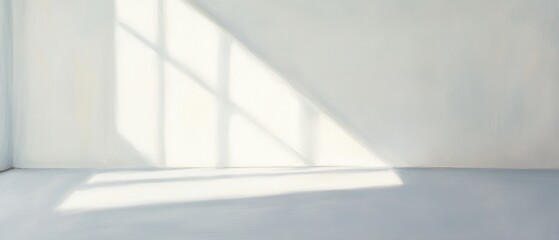 Obraz premium Empty room with natural light streaming through windows, serene white walls, and minimalist design. Ideal backdrop for modern interior photography and art.