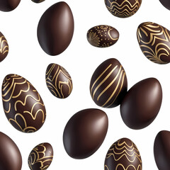 Fototapeta premium Motif d'oeufs en chocolat pour arrière plan