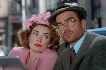 Construction Planning Two colleagues analyzing data on a laptop and tablet at a construction site, meticulously planning an architectural project Witness architects collaborating, using digital tools