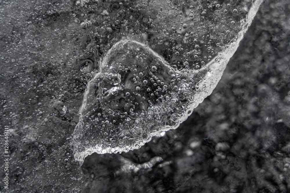 Poster close up macro shot of ice surface - texture for computer graphics, texturing, compositing or as a b