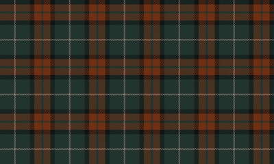 Seamless plaid pattern, green, orange, black, cream, suitable for designing clothes, skirts and pants, adding beauty and brightness to your designs.