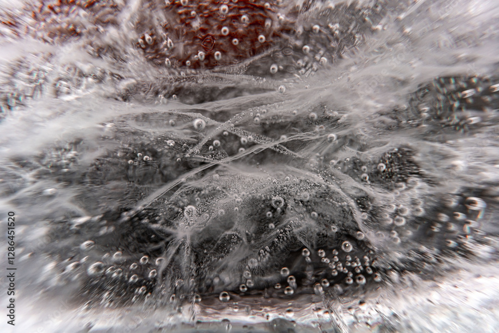 Poster close up macro shot of ice surface - texture for computer graphics, texturing, compositing or as a b