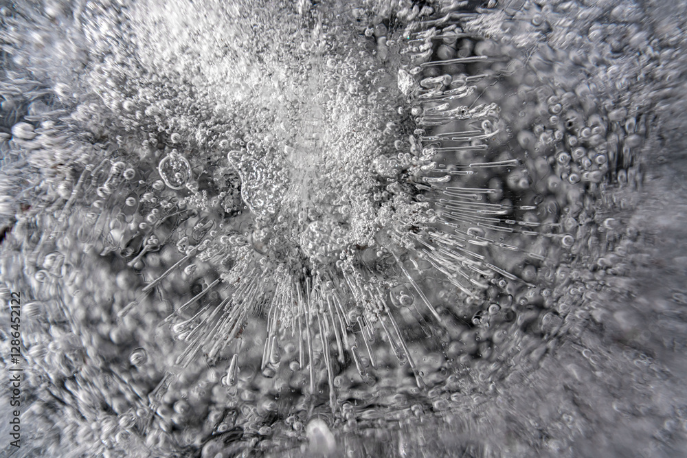 Poster close up macro shot of ice surface - texture for computer graphics, texturing, compositing or as a b