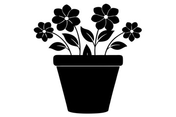 "Flower Pot Silhouette Vector Illustration - SVG Design for Home Decor"

