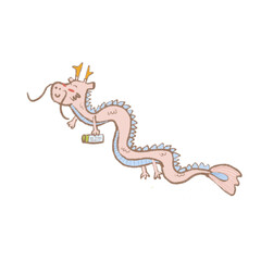 Cute dragon on a white background