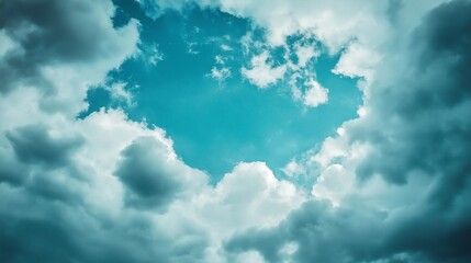 Peek of Blue Sky Through Dramatic Storm Clouds Wallpaper Background