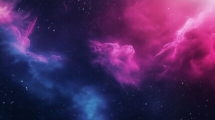 Obraz premium Pink and Blue Nebula with Starry Background in Deep Space Wallpaper 