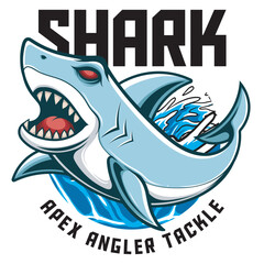 Vector Illustration of Shark Fish with Detailed Vintage Illustration Available for Tshirt Design