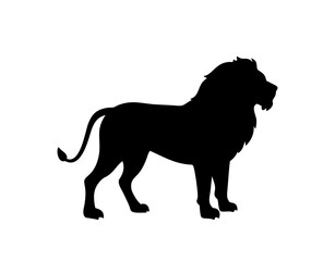 lion silhouette front view. isolated vector image