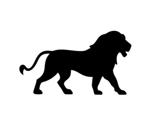 lion silhouette front view. isolated vector image