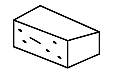 Line Art Cheese Block - Artisanal Food Lab Vector Illustration