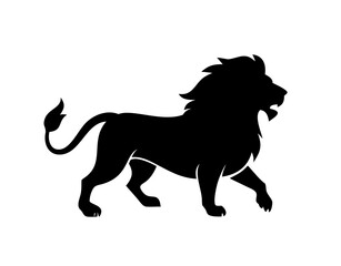 lion silhouette front view. isolated vector image