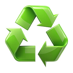 Recycle symbol isolated on transparent background  
