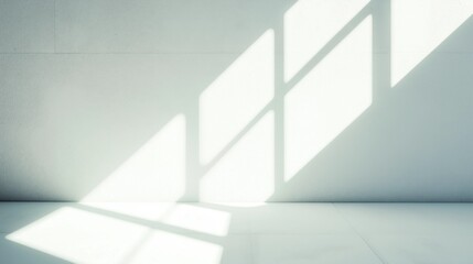 Fototapeta premium Empty White Room with Sunlight Through Window