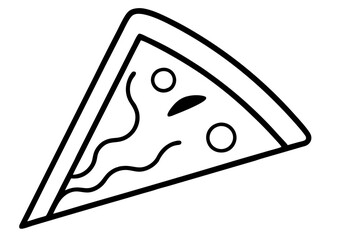 Line Art Pizza Slice for Fast Food Branding - SVG Design
