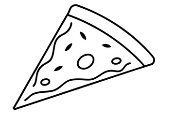 Line Art Pizza Slice for Fast Food Branding - SVG Design