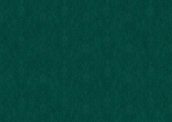 Fototapeta premium Hand-drawn unique abstract symmetrical seamless ornament. Bright semi transparent green on a deep cold green background. Paper texture. Digital artwork, A4. (pattern: p13-1c)