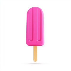Pink Popsicle Ice Cream Isolated on a White Background