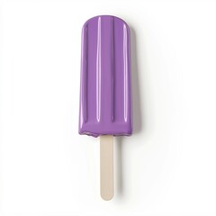 Purple Popsicle Isolated on a White Background