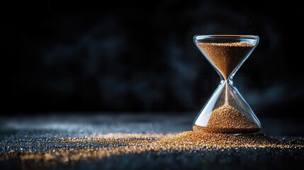hourglass with golden grains symbolizes the steady accumulation of wealth and profits, capturing times value in gold