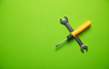 Wrench and screwdriver. Service tools. Repair