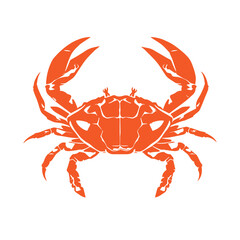 Minimal and abstract logo of crab vector silhouette seafood design symbol illustration.
