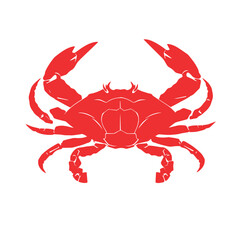 Minimal and abstract logo of crab vector silhouette seafood design symbol illustration.