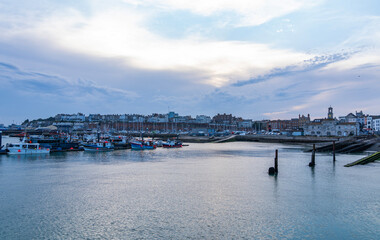 Naklejka premium View of the port of Ramsgate, a small town in southeast England