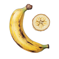 Banana on Transparent Background