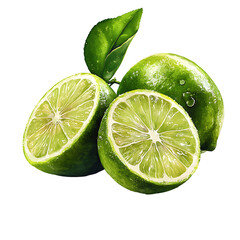Lime with Slices – Transparent Background PNG