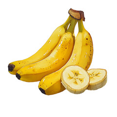 Banana on Transparent Background